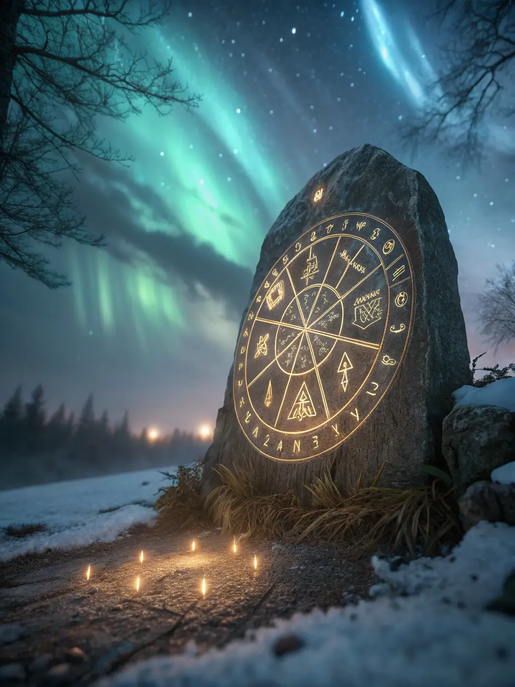 A captivating scene from 'Mystic Puzzles', featuring a complex puzzle board with glowing runes and intricate designs, set in an ancient temple. This image represents the intellectual challenge and aesthetic appeal of the game on PlayTr4fun.
