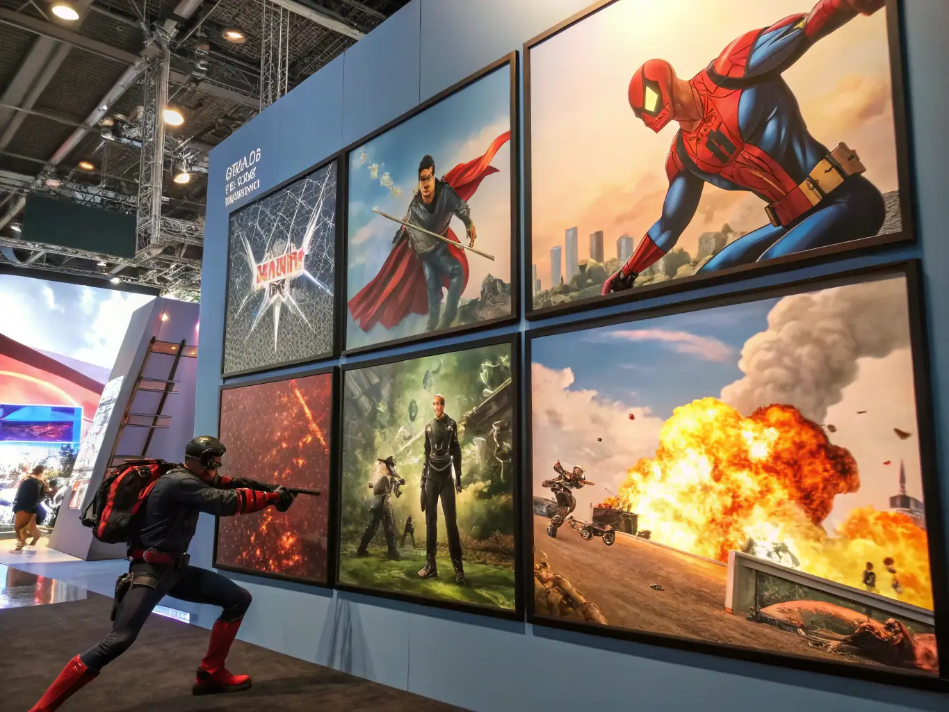A dynamic image featuring a variety of characters and scenes from different action games, such as first-person shooters, adventure games, and fighting games, highlighting the intensity and excitement of the genre.